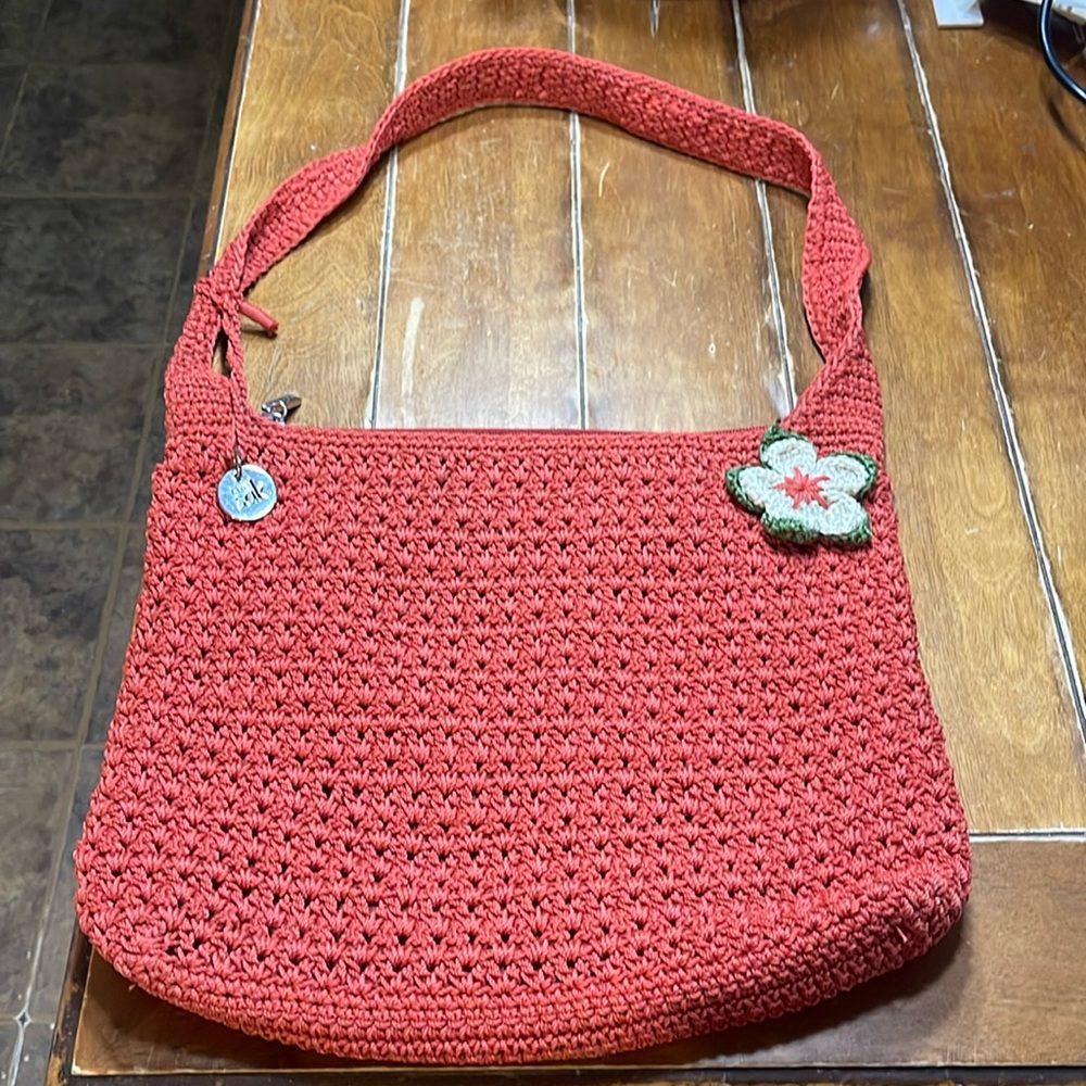 The Sak Crochet Bag/Pocketbook- burnt orange color -